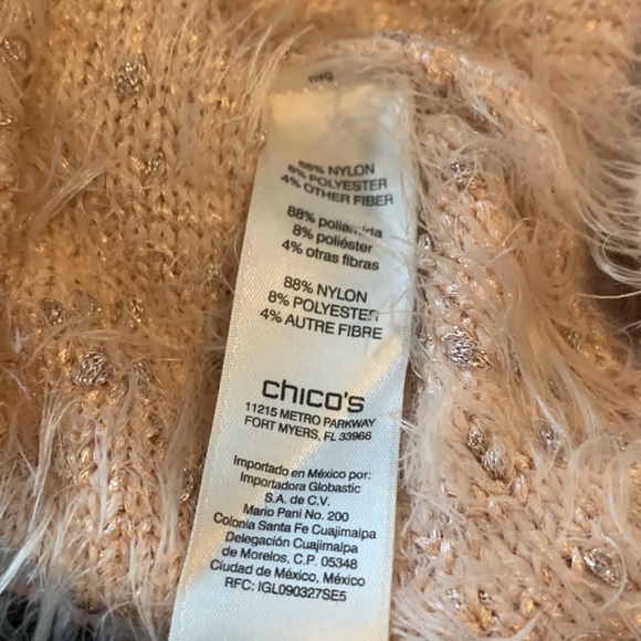 CHICO’s Pinky peach fuzzy sweater - Picture 7 of 7